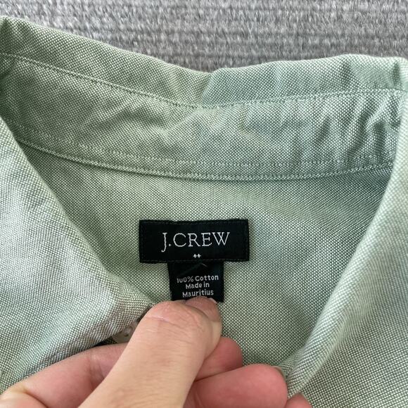VTG 90s J. Crew Oarsman Logo Mint Green Oxford Cloth Cotton Button Down Shirt M - Picture 6 of 7